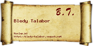 Bledy Talabor névjegykártya
